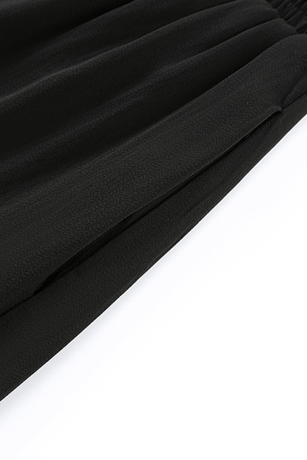 Black Frill Tiered Drawstring Waist Maxi Skirt