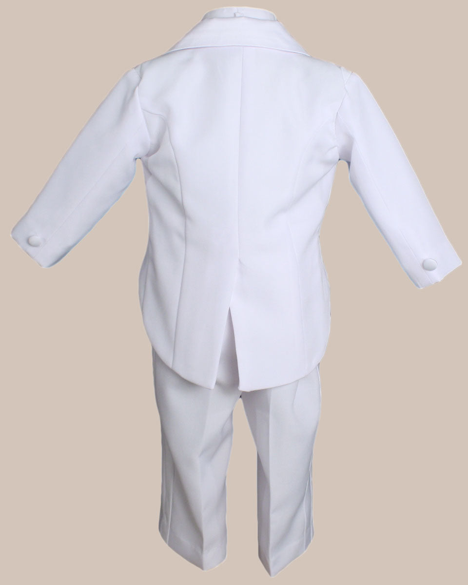 Baby Boy's Formal White 5 Piece Classic Tux Set with Tail