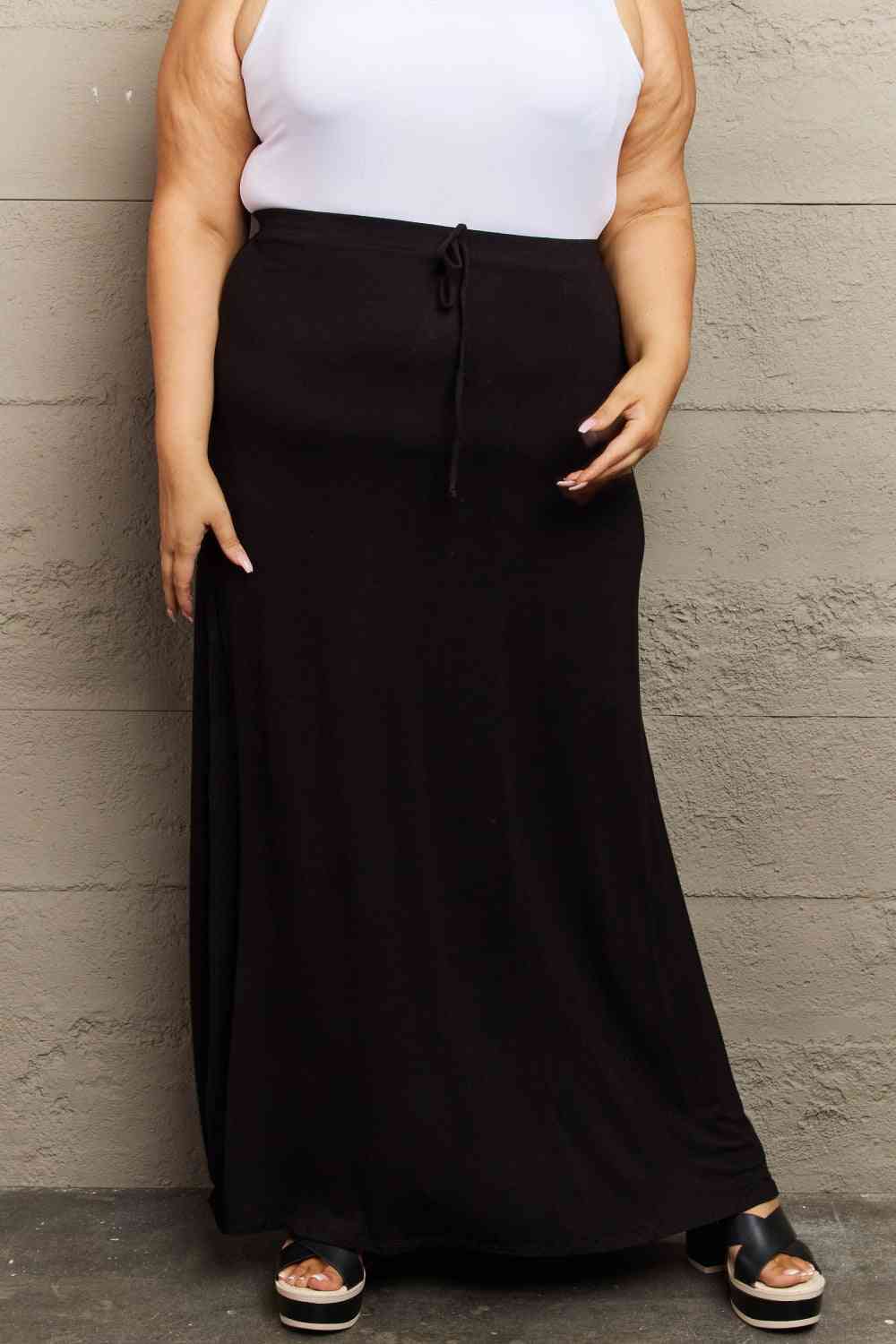 Flare Maxi Skirt in Black